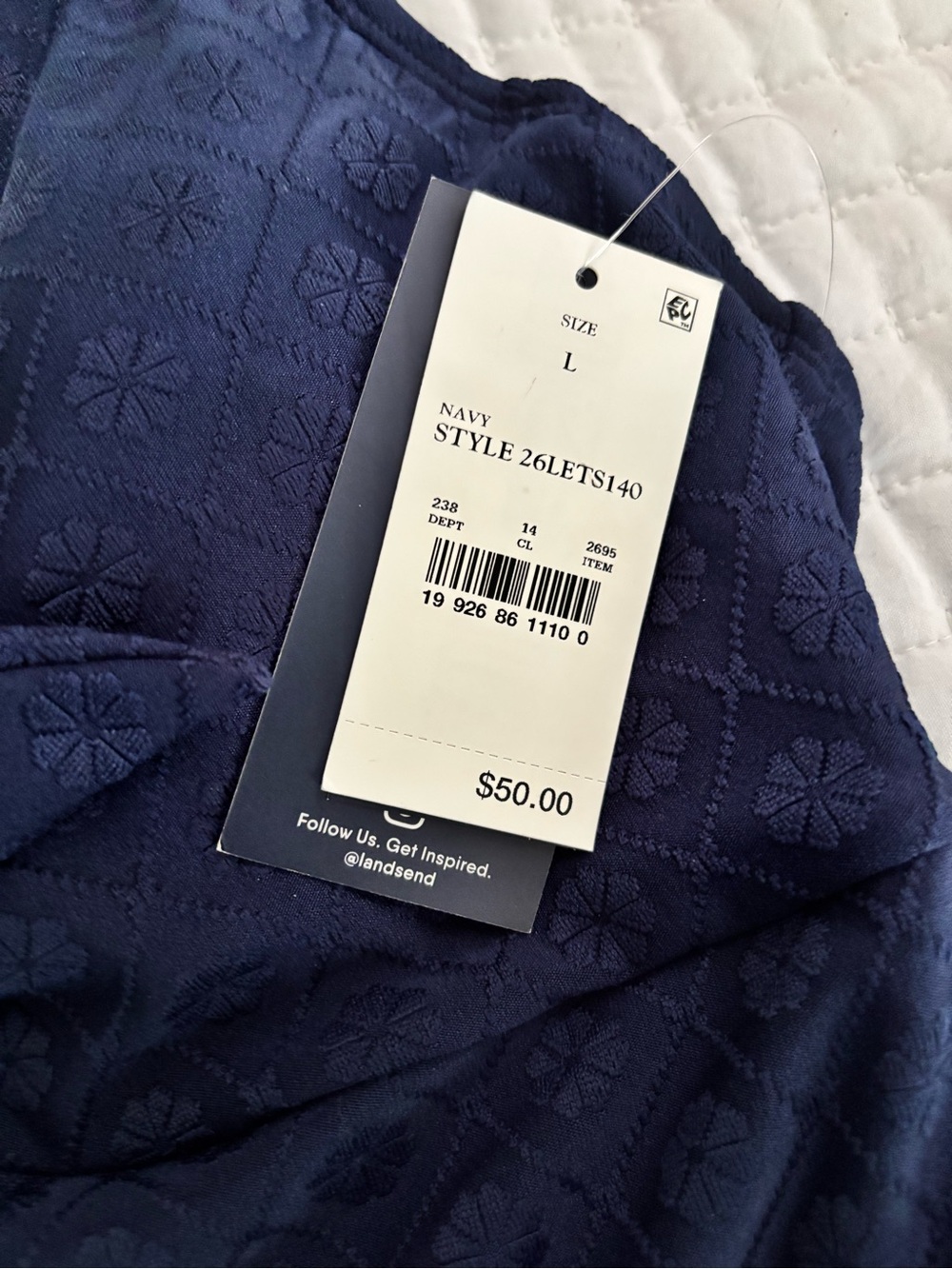 Lands' End Dark Navy One-Piece Swimsuit with Front Knot - Picture 6 of 7